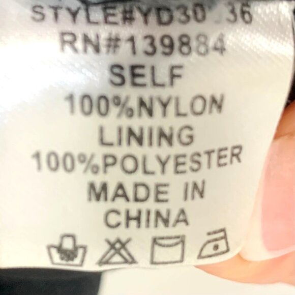 Fit & Flare Black Scallop Lace Mini Cocktail Dress Plunging Back Size M Windsor - Picture 10 of 11